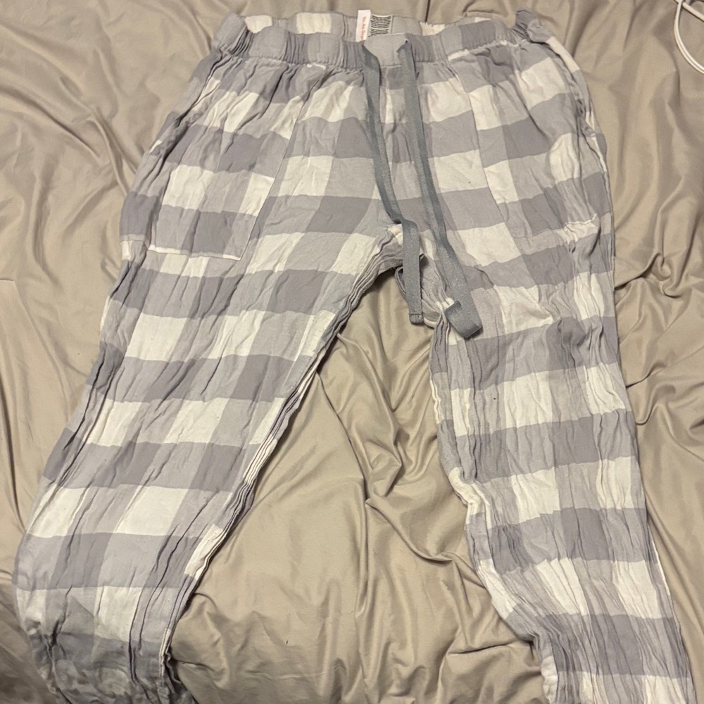 Gray and White Checkered Pants